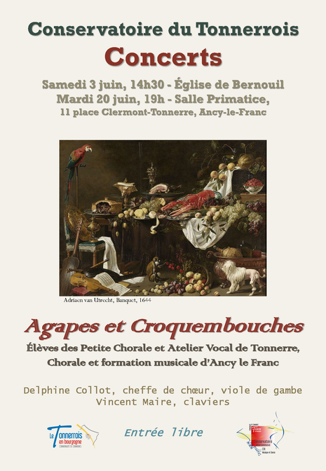 Concert chant choral "Agapes et Croquembouche" 3 et 20 juin 2023