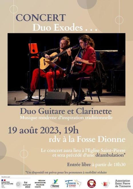 Concert Duo Exodes 19 août 2023