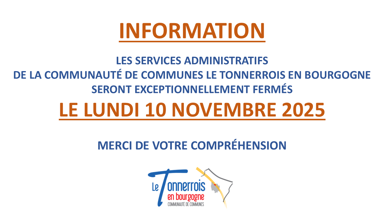 FERMETURE EXCEPTIONNELLE ADMINISTRATION CCLTB