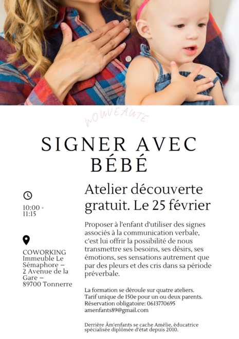 Atelier signer avec bébé