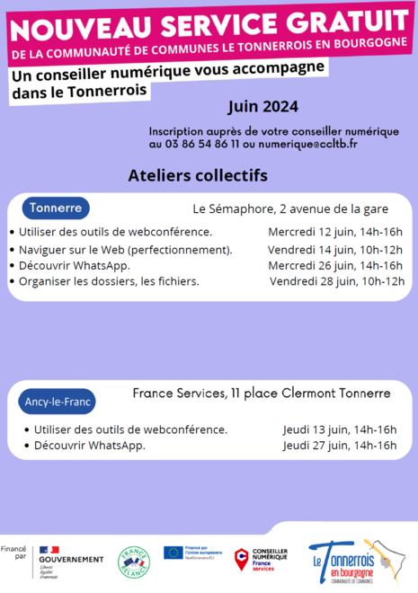 Ateliers du Conseiller numérique juin 2024