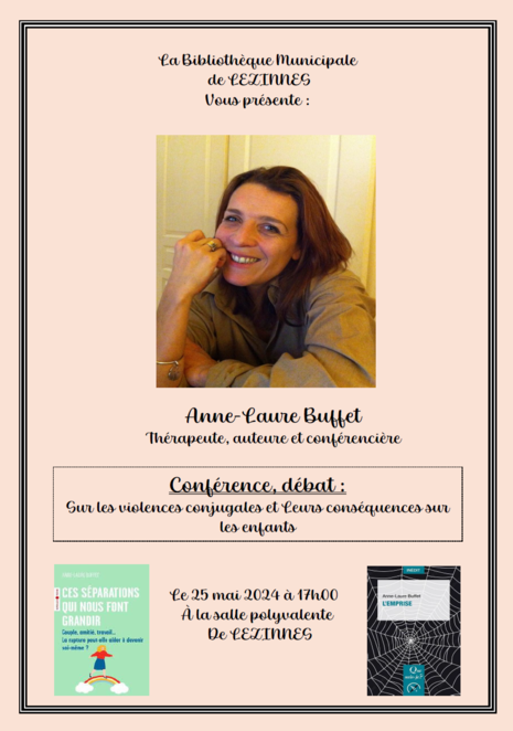 Conférence violences conjugales bibliotrheque de Lézinnes 25 05 2024