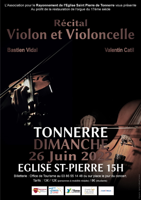 Concert recital violon et violoncelle 26 06 2022